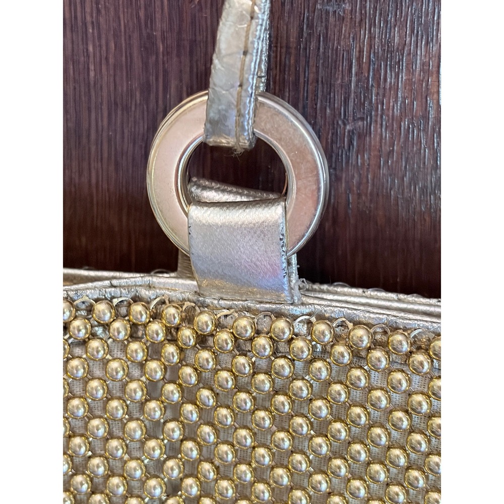 Vintage Bags by Marlo Gold Metal Mesh Evening Bag Metallic Shoulder Purse Retro - Picture 2 of 15